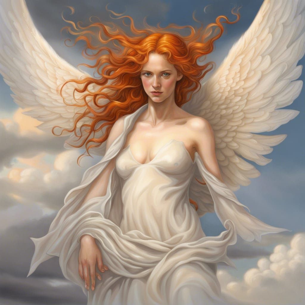 Detailed Angel Woman with Divine Light