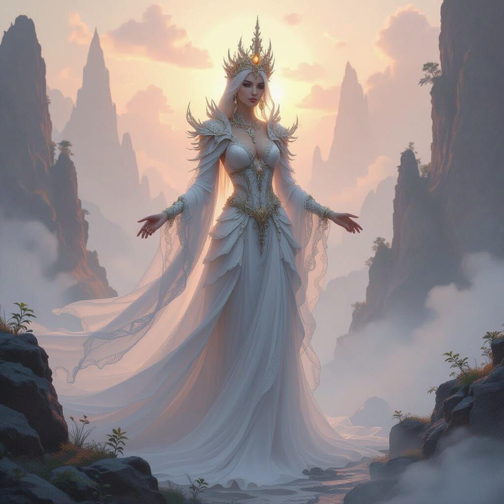 Forsaken Queen in Mystical Mist
