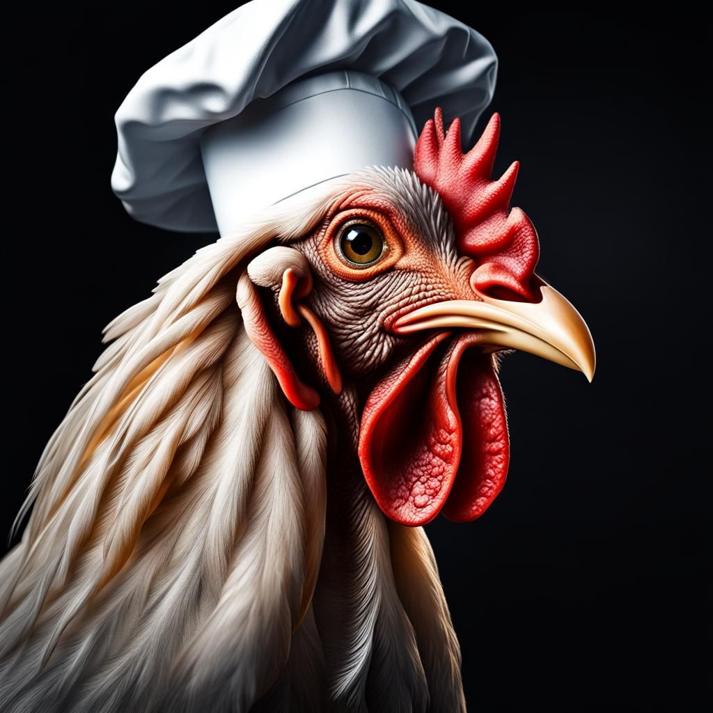 Hyperrealistic Chicken Chef in HDR