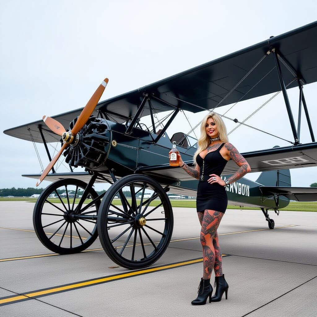 Victorian Penny Farthing Airplane at Farthing Green Airport