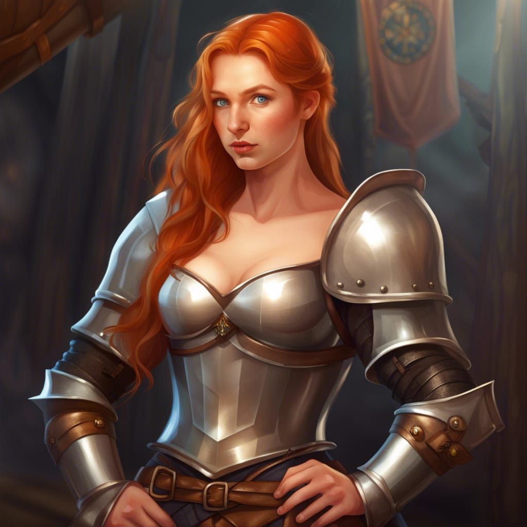Medieval Knight Girl in Armor