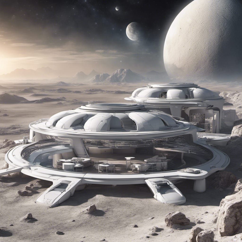 Futuristic Lunar Base: Hyperrealistic Concept Art