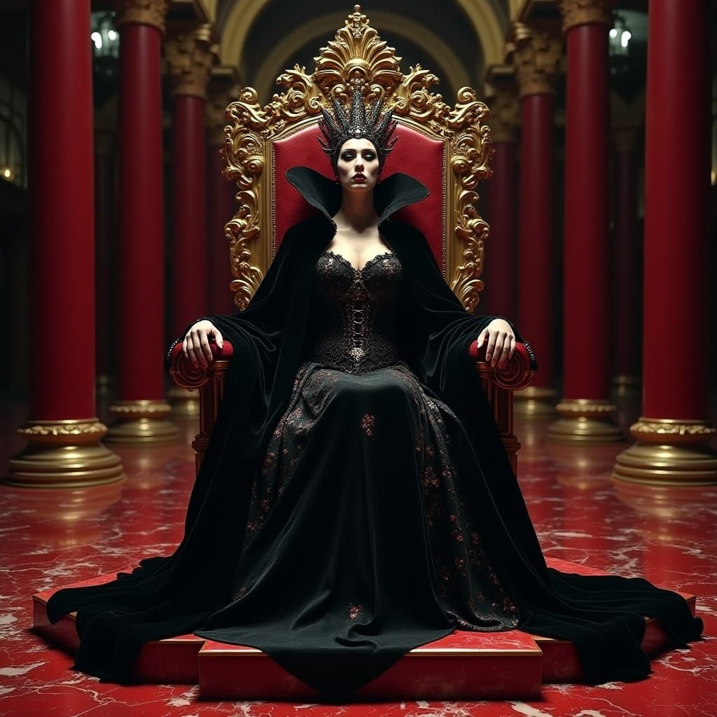Evil Queen Reigns from Glass Throne in Haunting Baroque Styl...