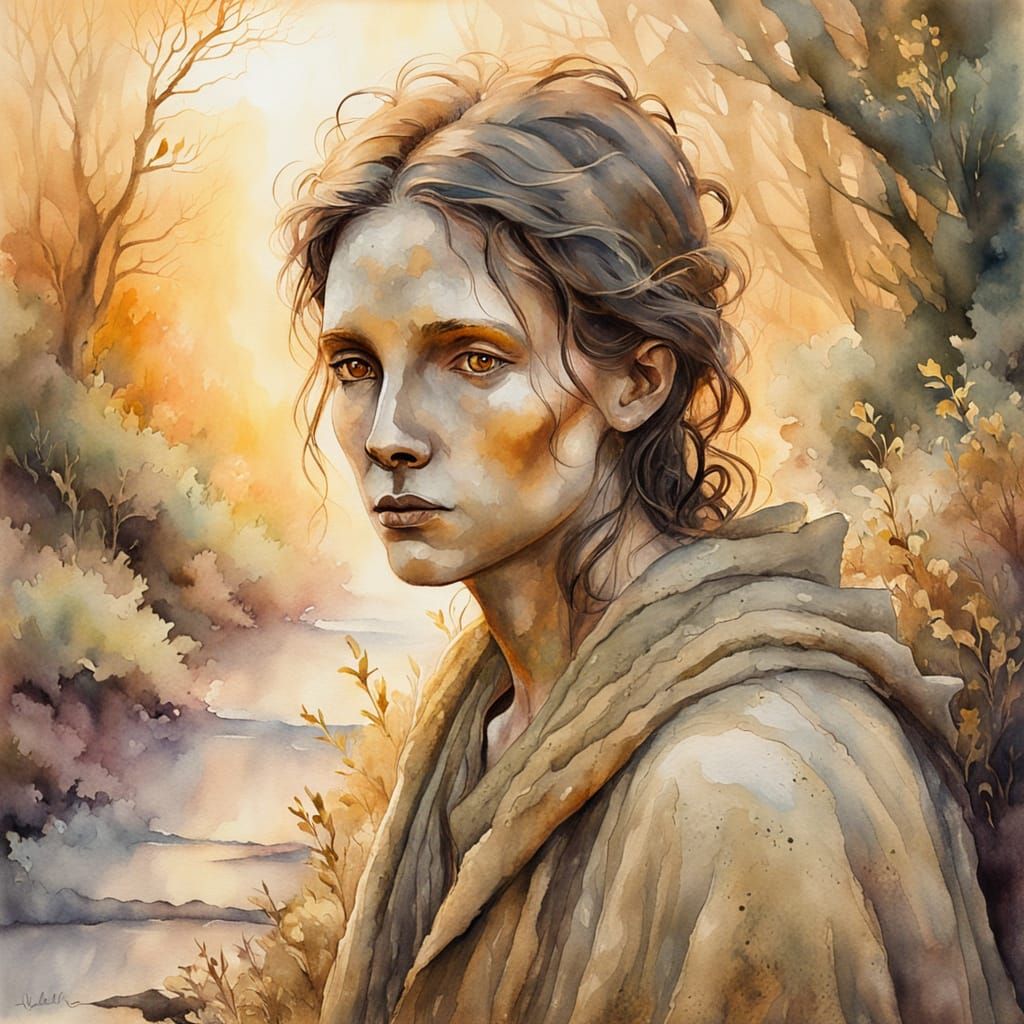 Ethereal Stranger in Golden Light