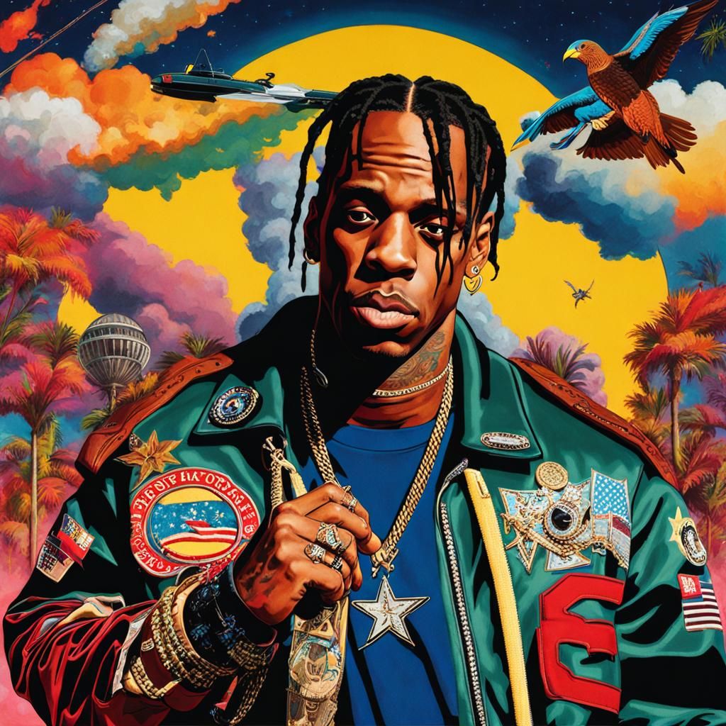 Travis Scott Portrait in Contemporary Style
