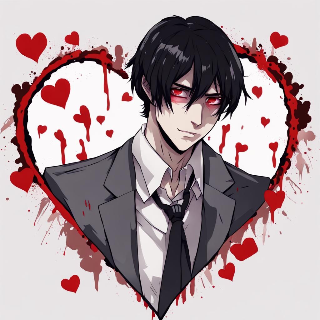 Creepy Handsome Man with Heart-Shaped Eyes