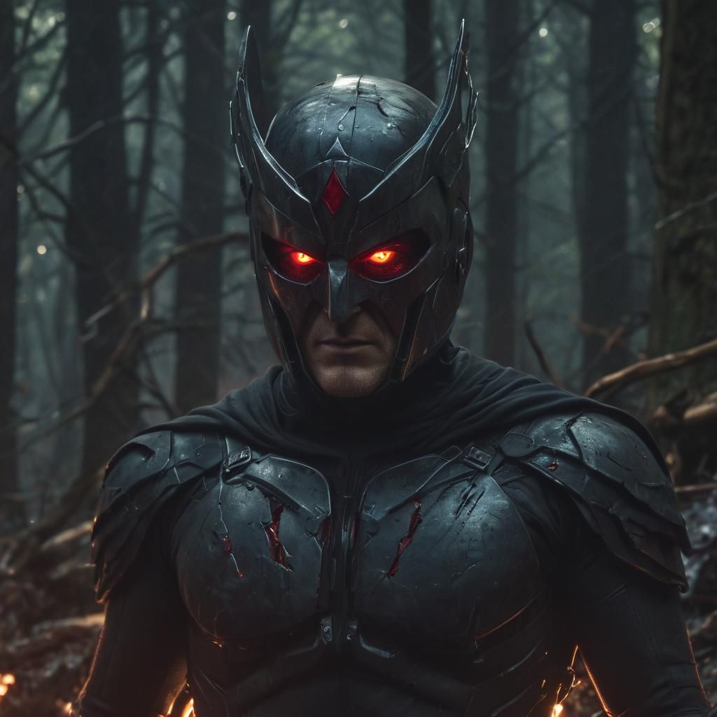 Magneto in Dark Fantasy Forest, Beksiński-Inspired Art