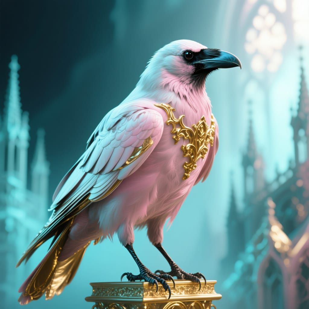 Dreamlike Luxury Portrait of a Gothic Raven