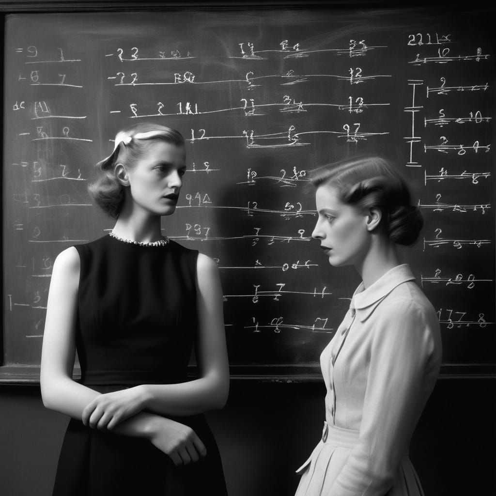 Surreal Double Exposure with Math Equation