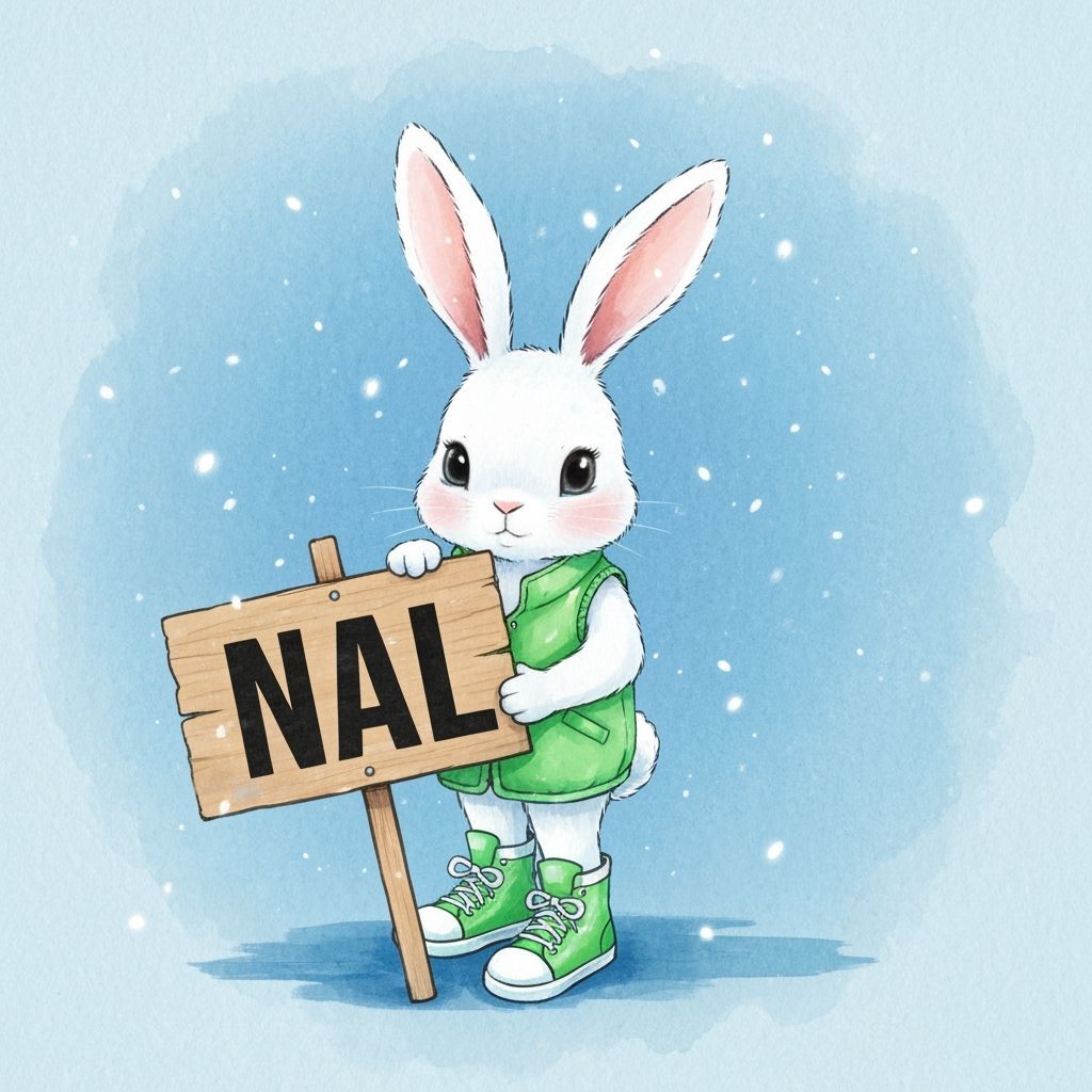 Watercolor Bunny with Sign in Dreamy Style