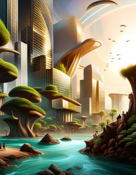 Harmonious Fusion: Virtual Utopia of Nature and Tech