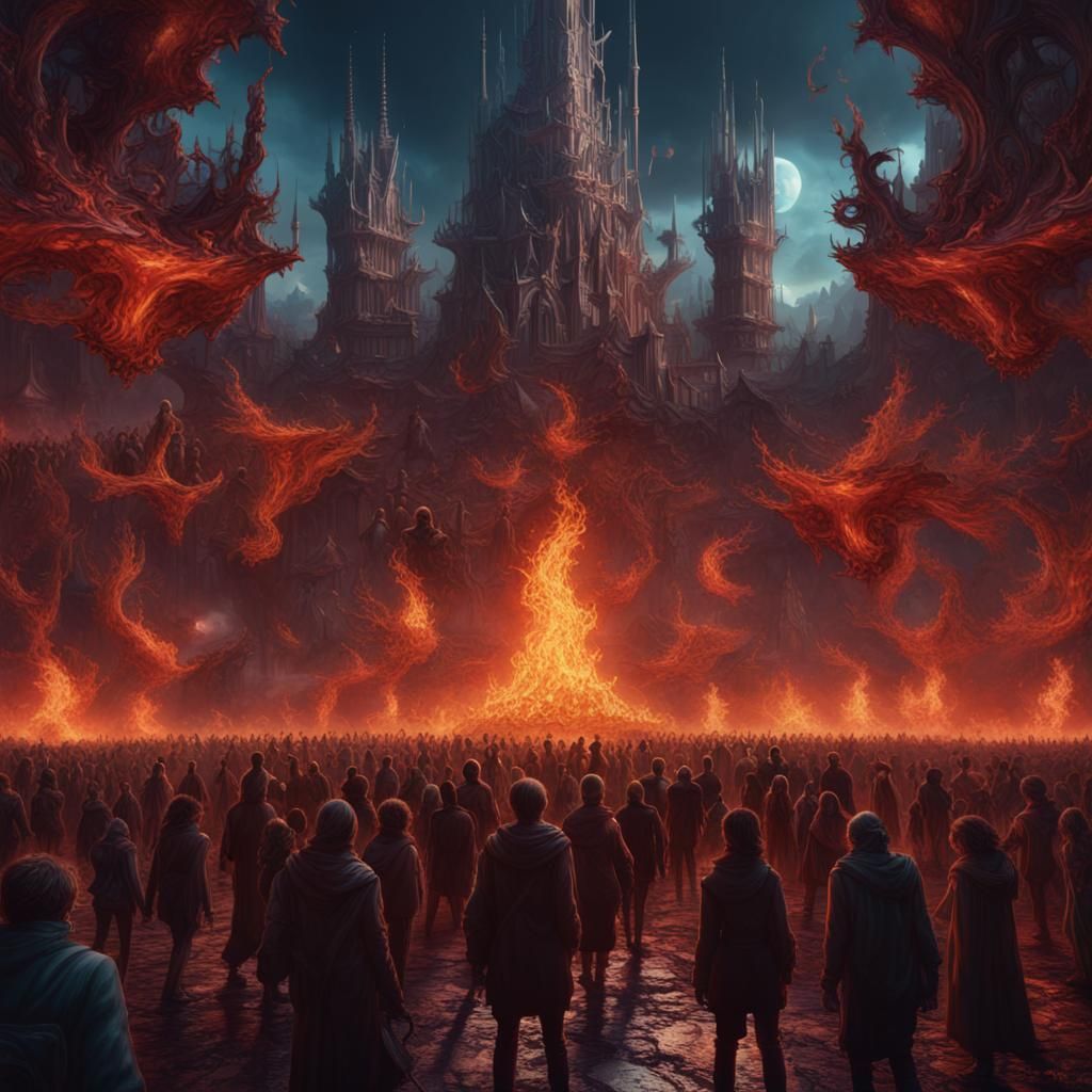 Album Cover Crowd Scene: Detailed Matte Painting