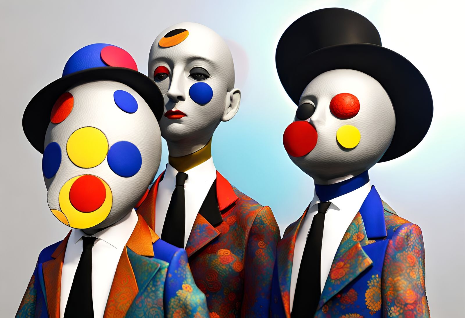 Abstract Opera Singers in Magical Realism Style