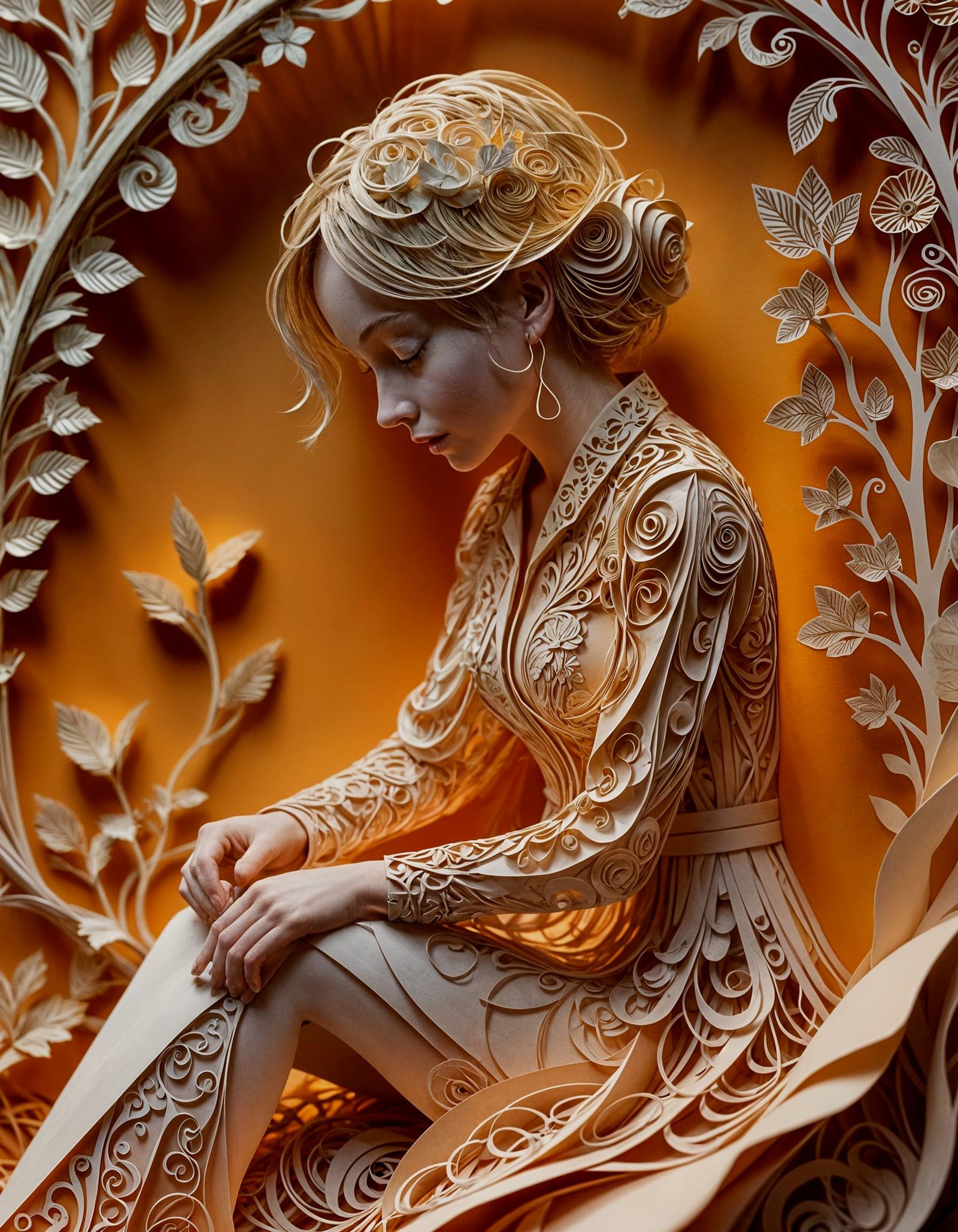 Minimalist Paper Cut Portrait