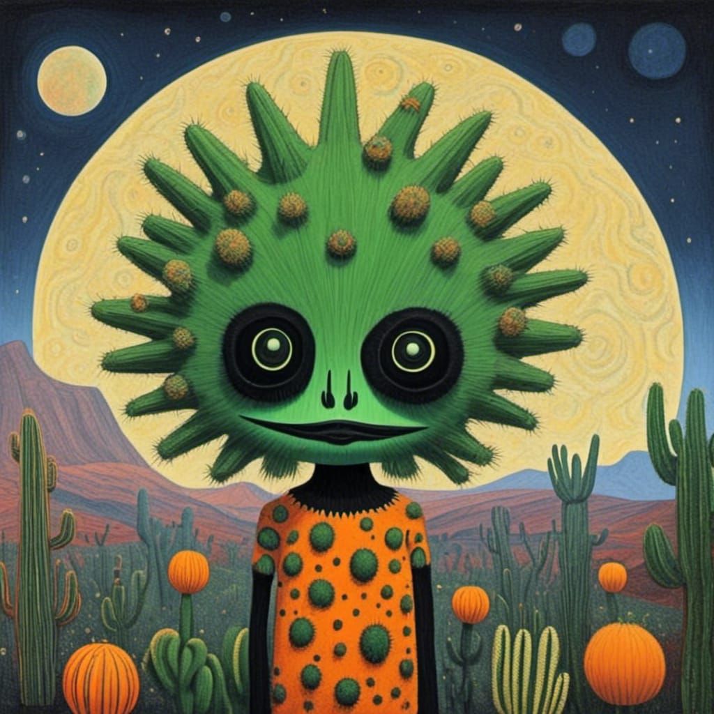 Wolf Howling at Moon in Fantasy Style