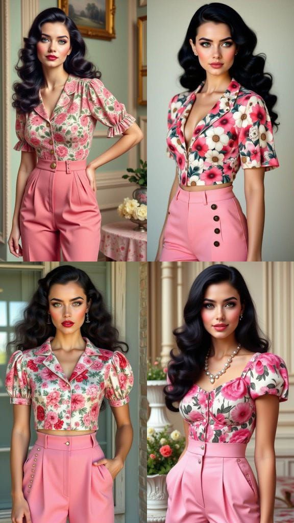 Feminine 1940s Beauty in Vintage Style