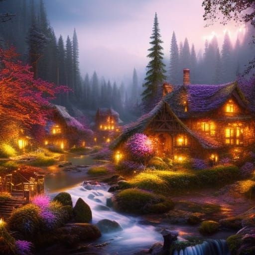 Magical Fairy Village in Enchanted Forest