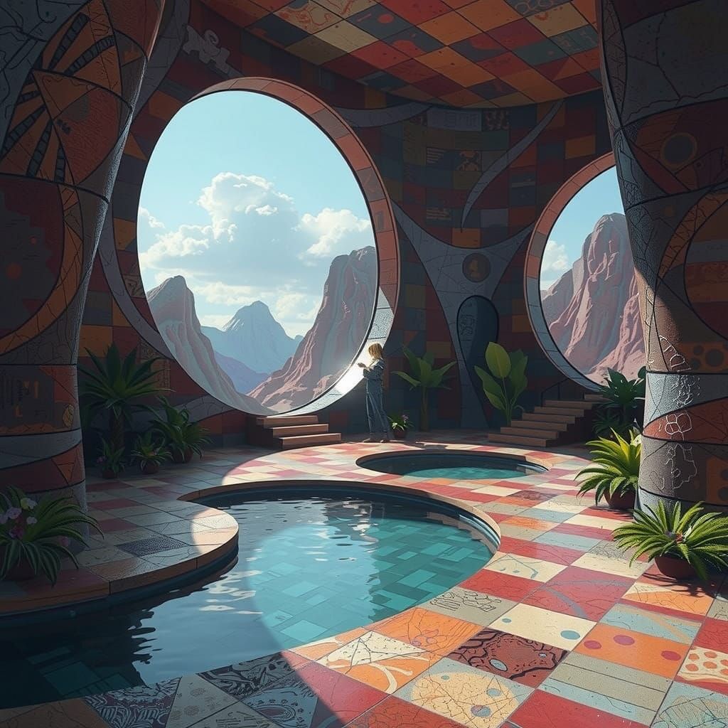 Paper Cutout Fantasy Landscape in Tolkien Style