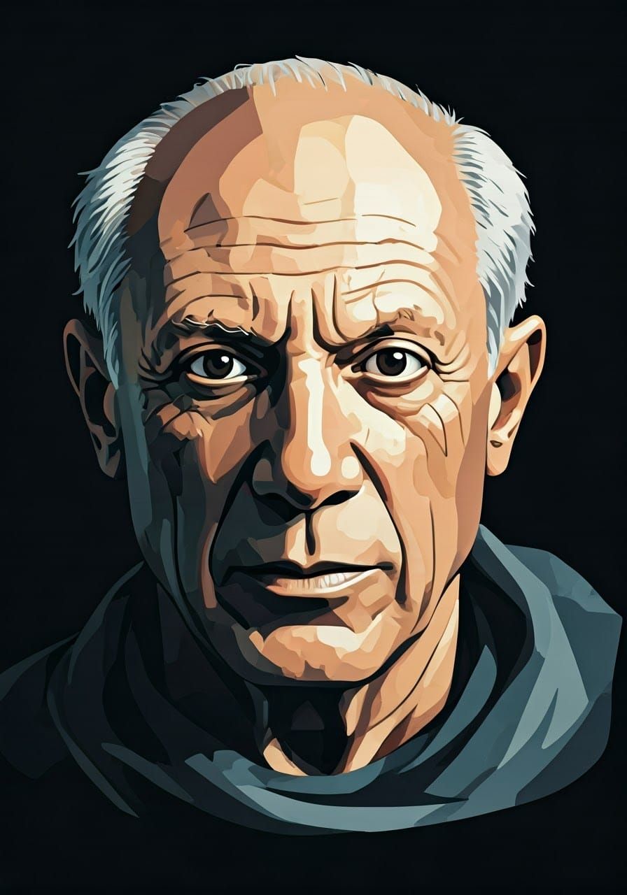 Style of Picasso, portrait of Picasso