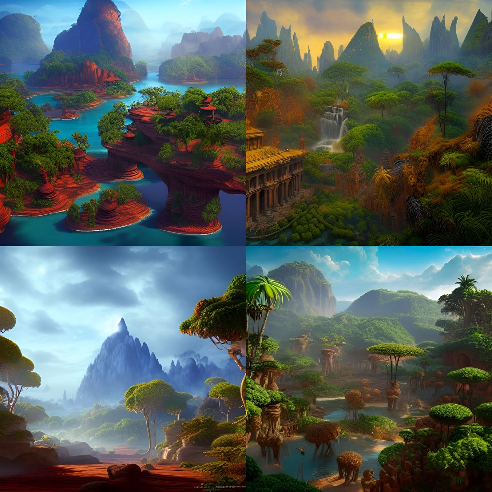 Fantastical Madagascar Landscape in Detailed Matte Painting