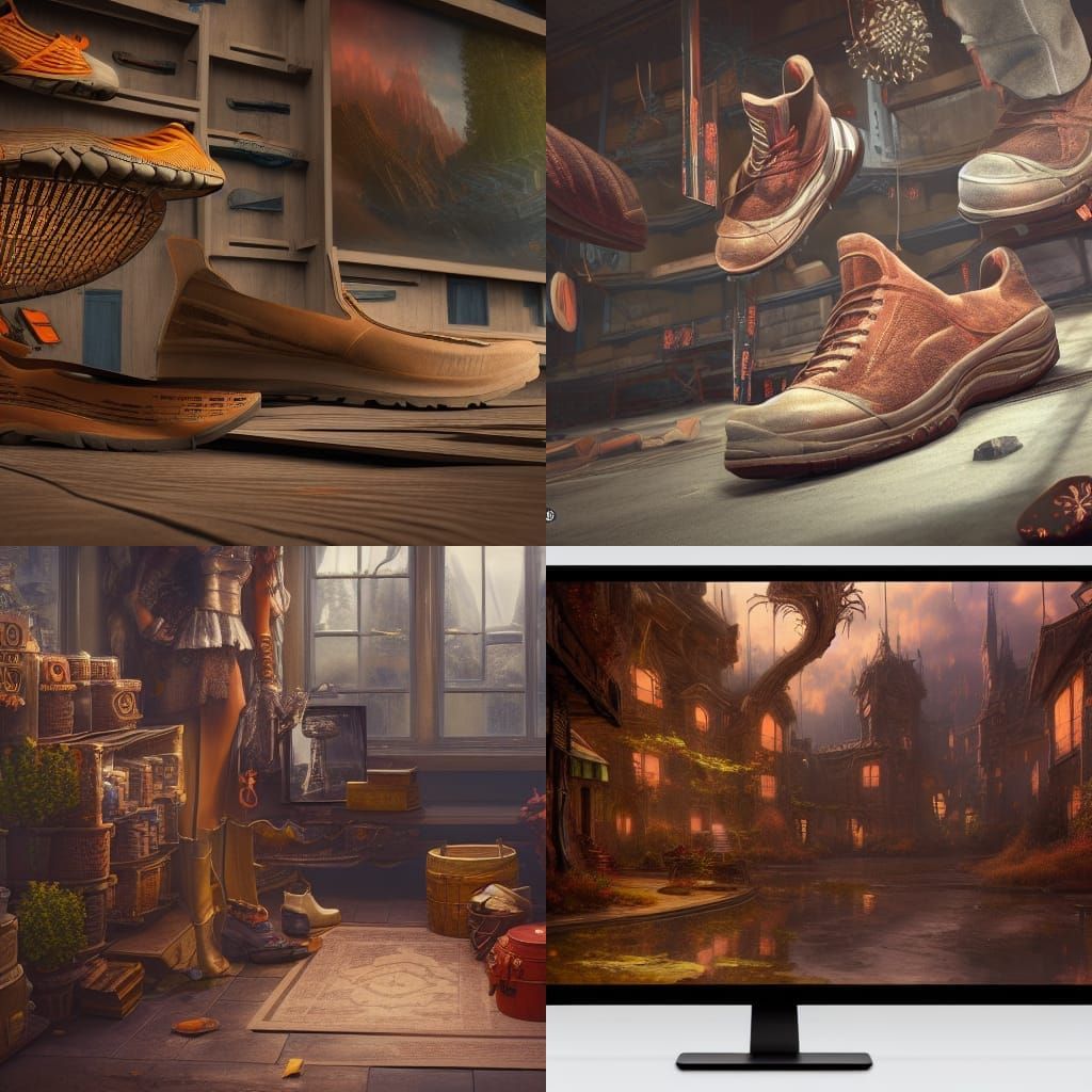 Home Depot Shoes: Detailed Matte Painting