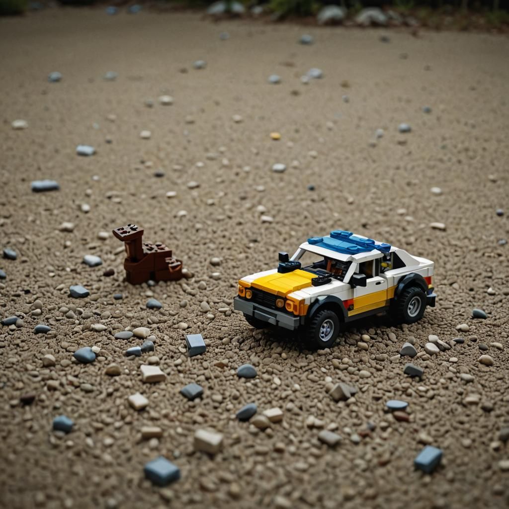 Cinematic Lego Car Film Still