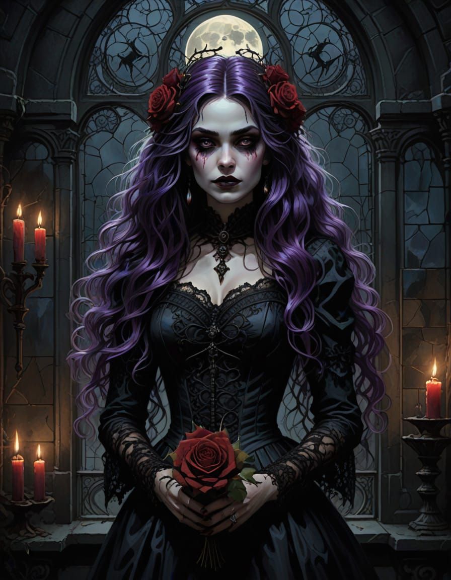 Gothic Muse in a Haunting Castle