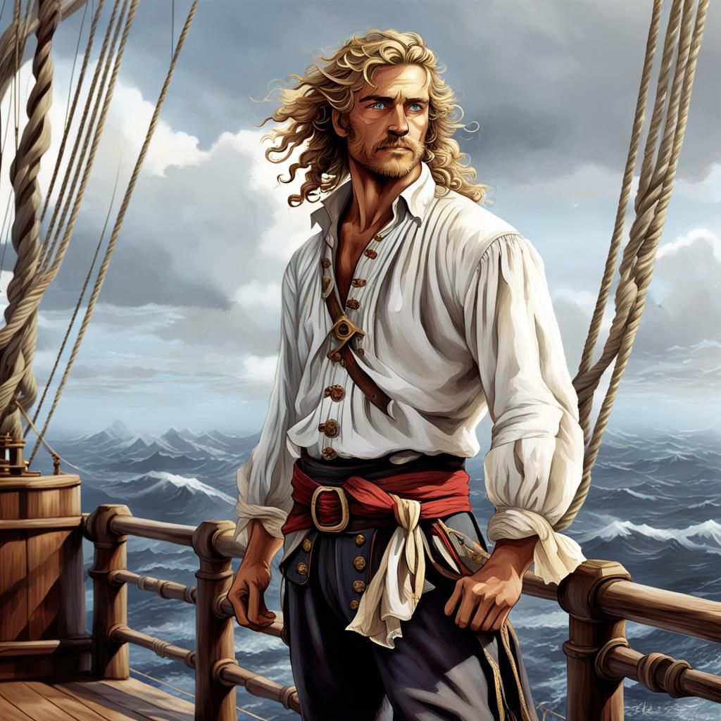 Dashing Pirate Portrait in Rembrandt-Inspired Style