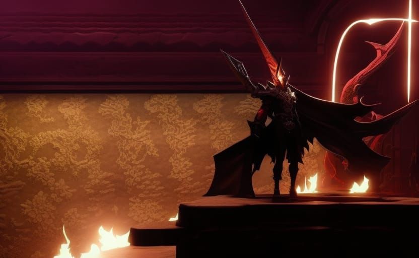 Demon King Concept Art in Dark Fantasy Style