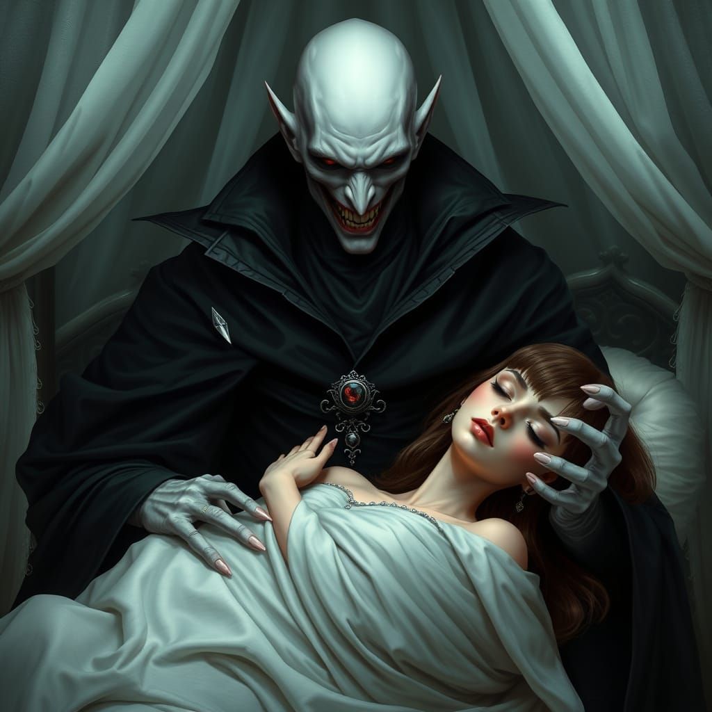 Ethereal Nosferatu in Anime-Style Fantasy