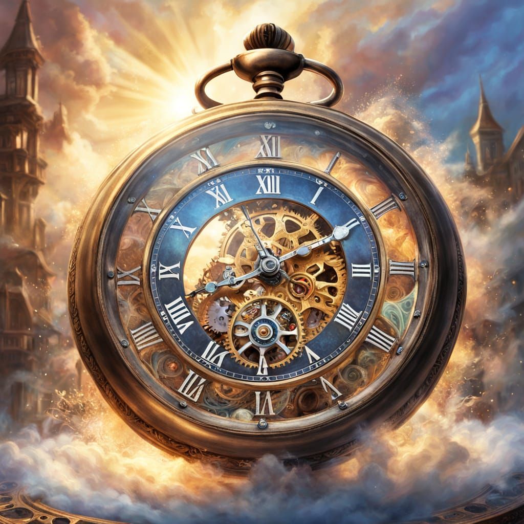 Antique Pocket Watch Explodes with Ethereal Fantasy Art