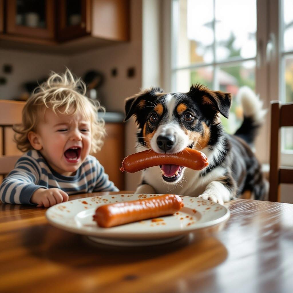 Simon stole my sausage!