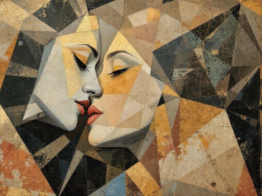 Fractured Fresco Harmony in Geometric Beauty