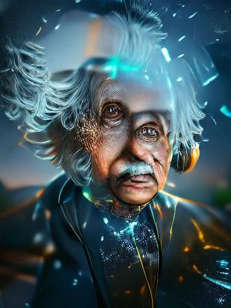 Einstein's Telepathic Time Travel: Quantum Multiverse Art