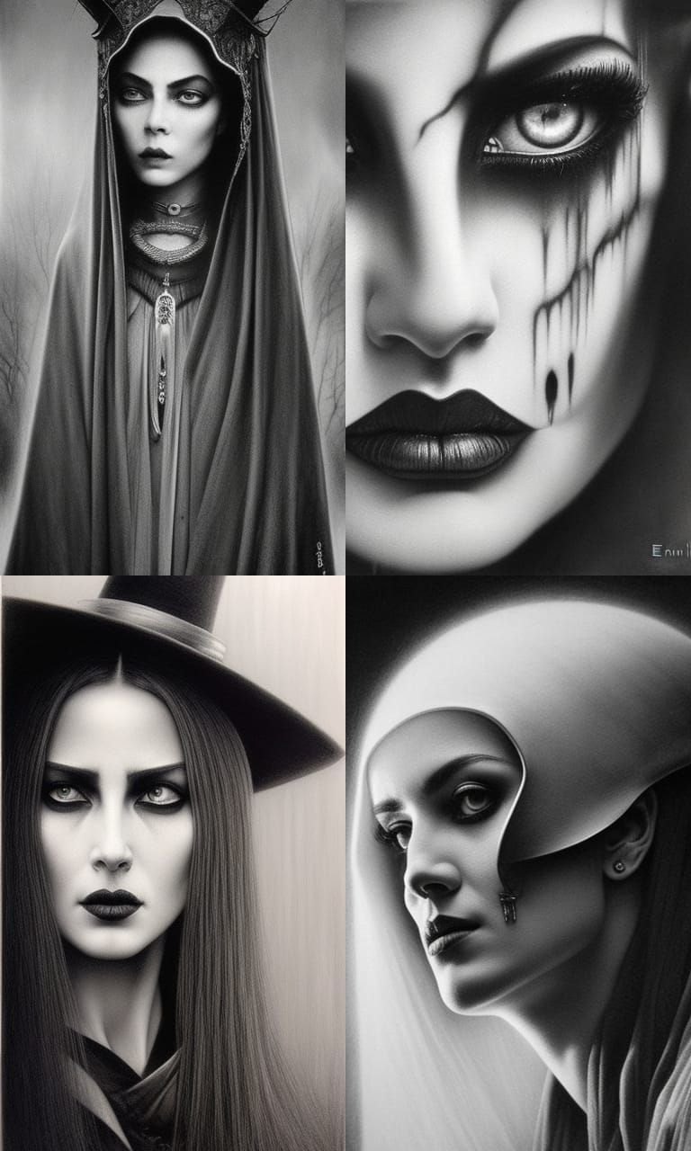 Intricate Ghost in Charcoal Drawing Style