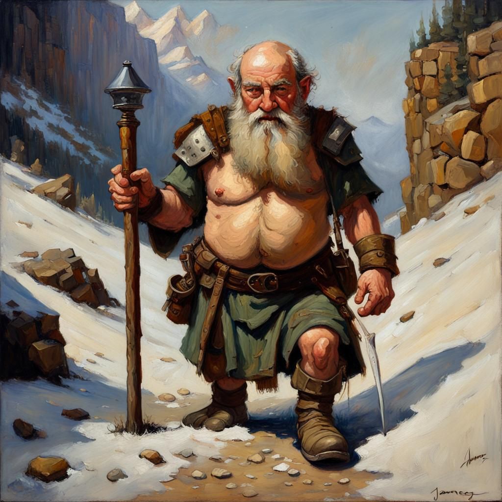 Dwarf in Oil Painting Style