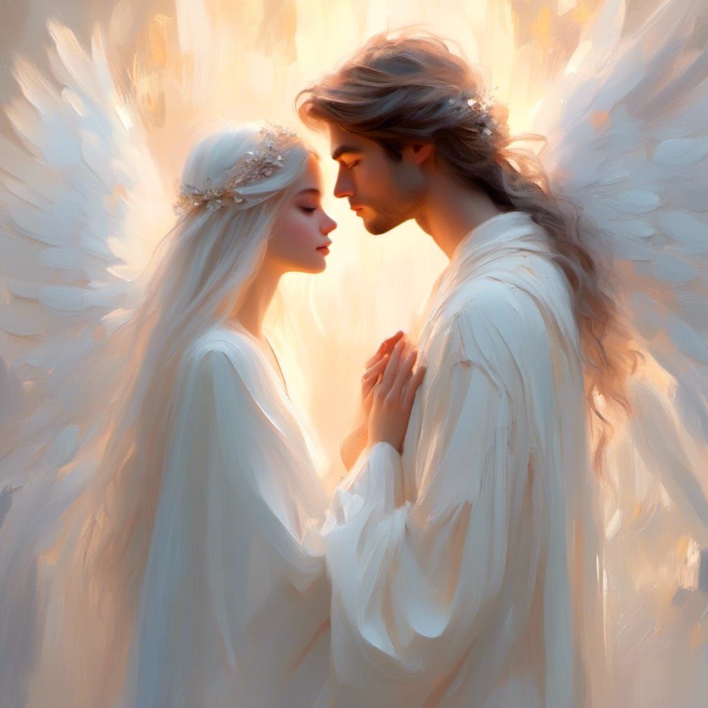 Angelic Figure Offers Comfort in Digital Painting