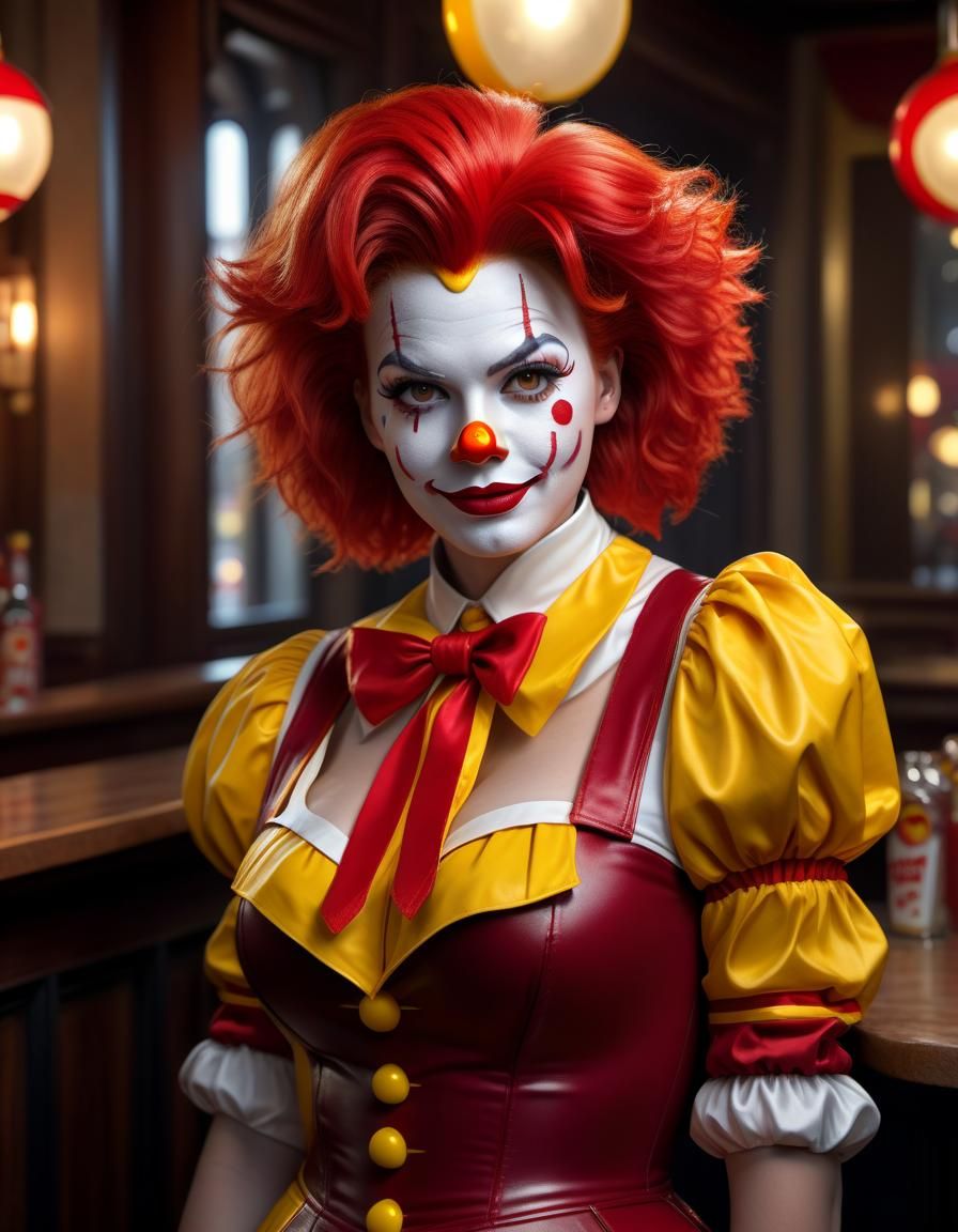 Goth Ronald McDonald Cosplay: Realistic Artstation Portrait