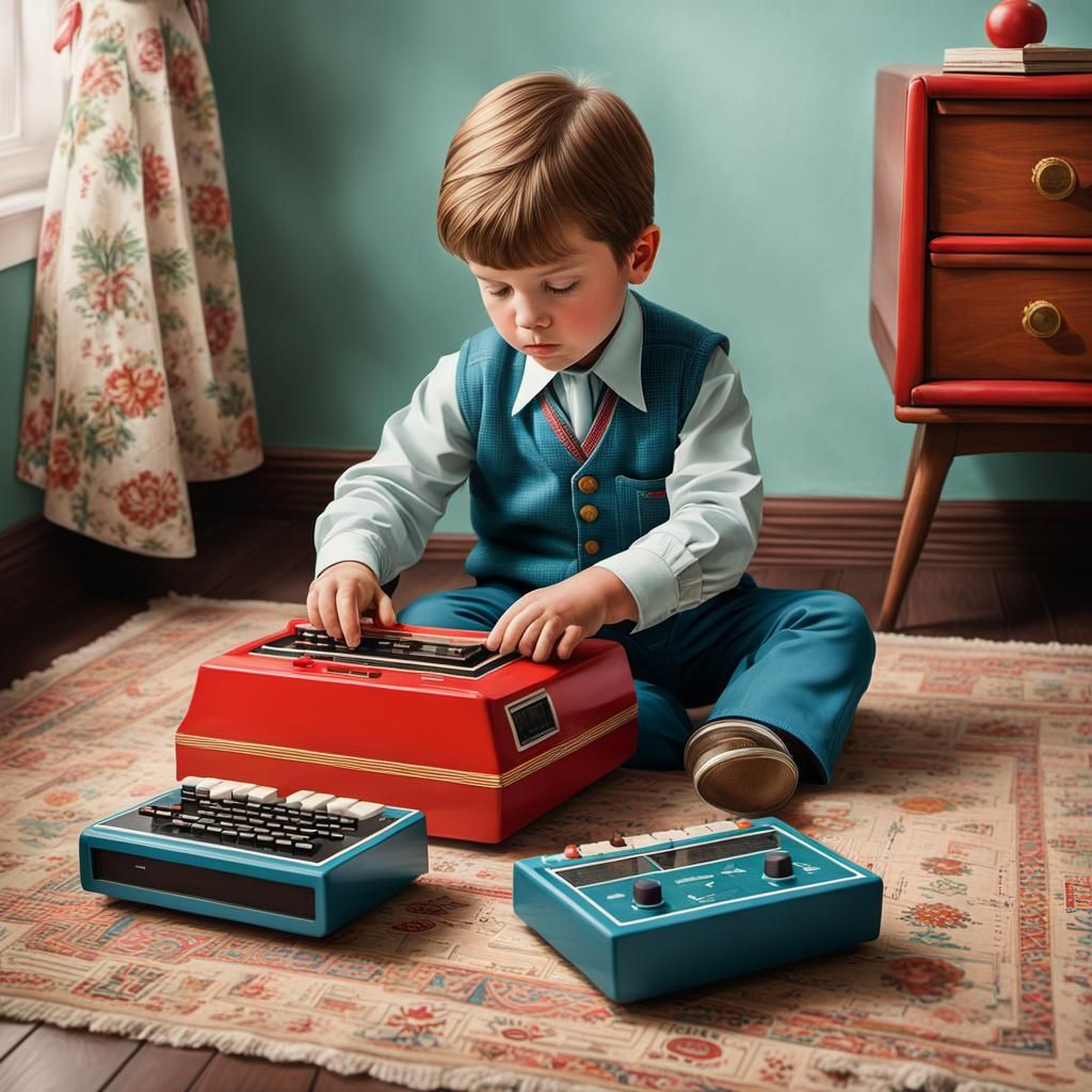 Nostalgic Child's Game in Wes Anderson Style