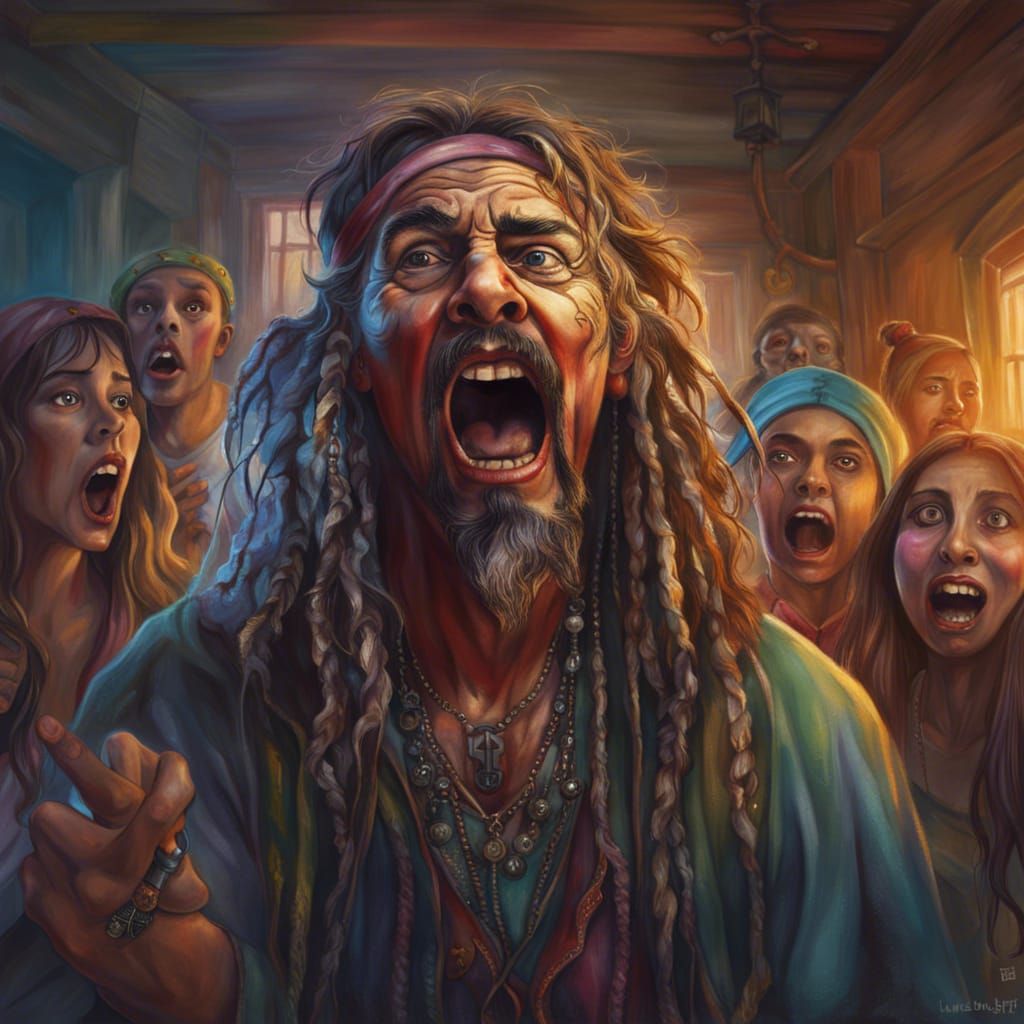 Hyperrealistic Pirate in Haunted House with College Girls