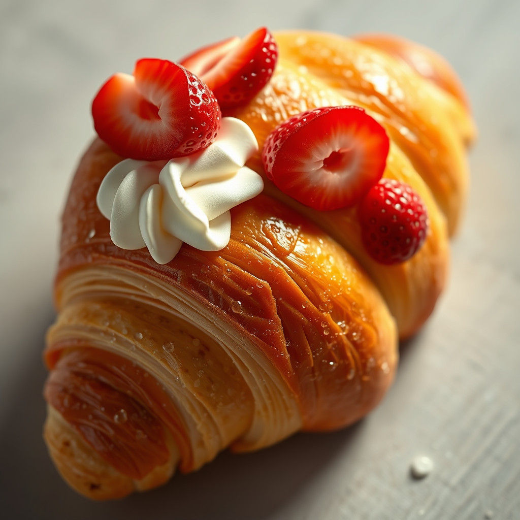 Delicious Croissant in 3D Anime Art Style