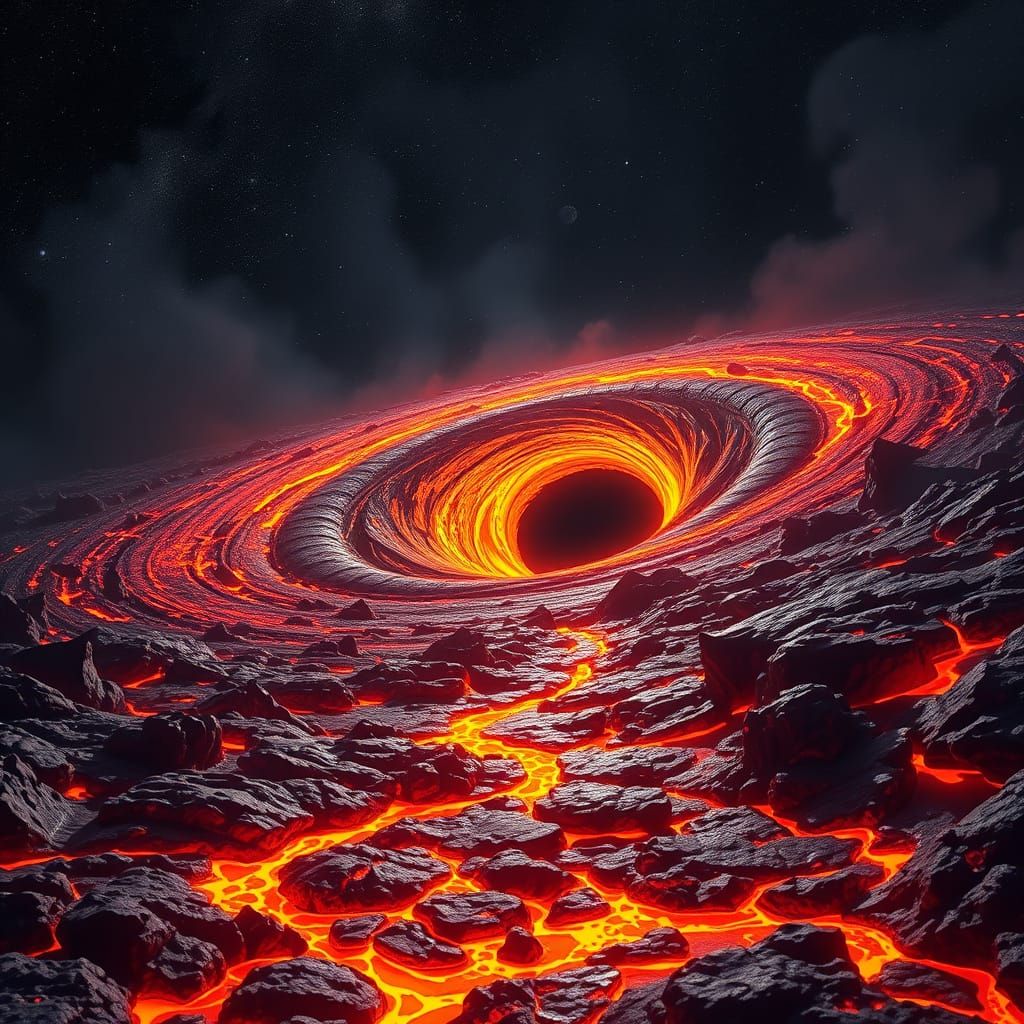 Black Hole Emerges on Alien Lava Planet