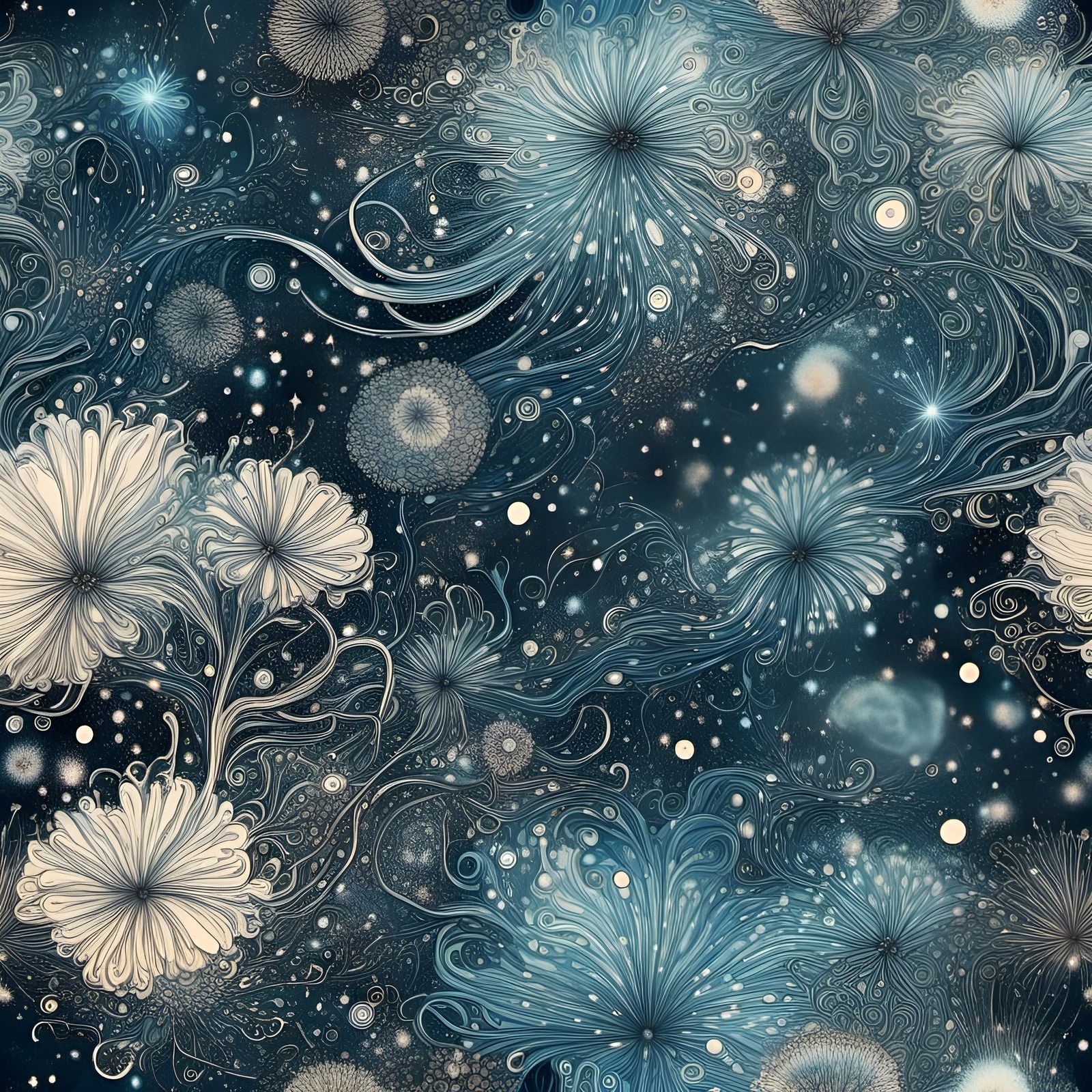 Botanical Art Brut Illustrations with Ink Handwriting