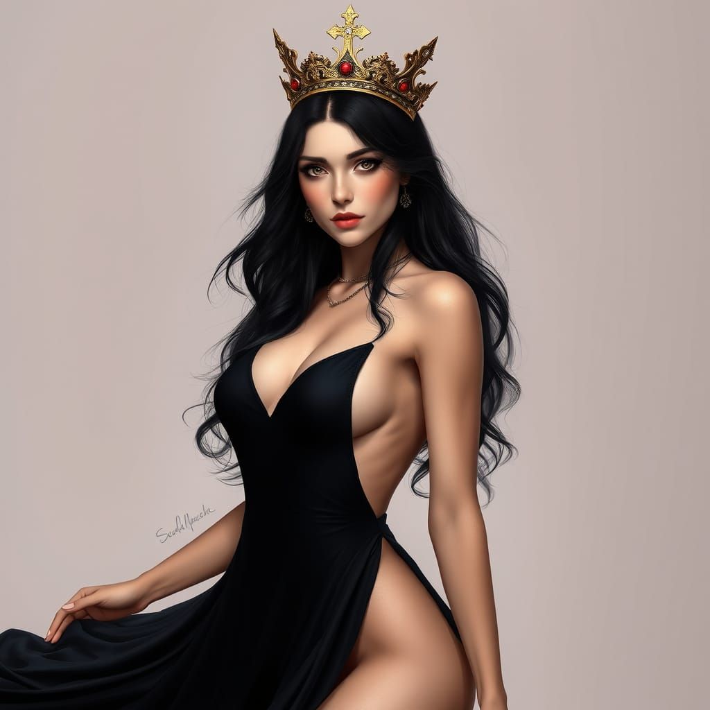 Gothic Model Portrait in Dark Fantasy Style