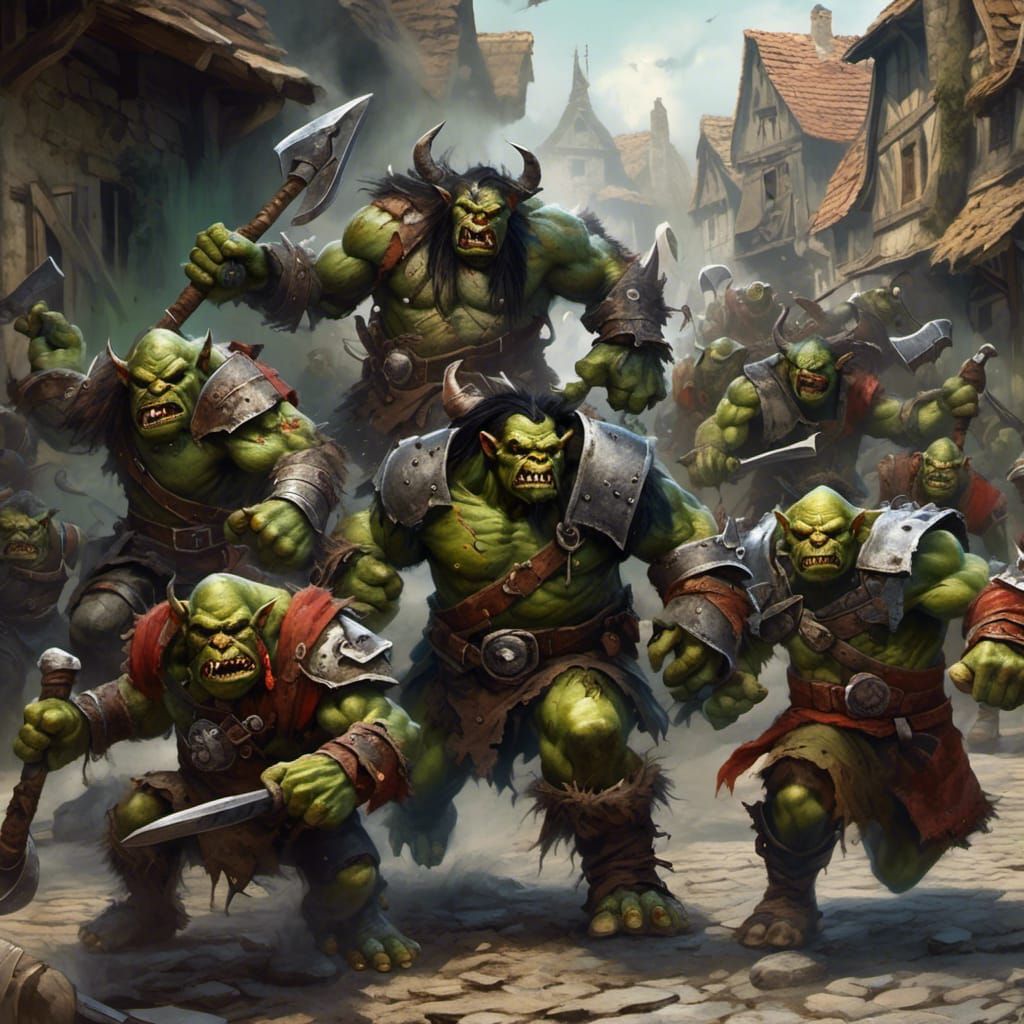 Hyperrealistic Close-Up of an Orc Attack