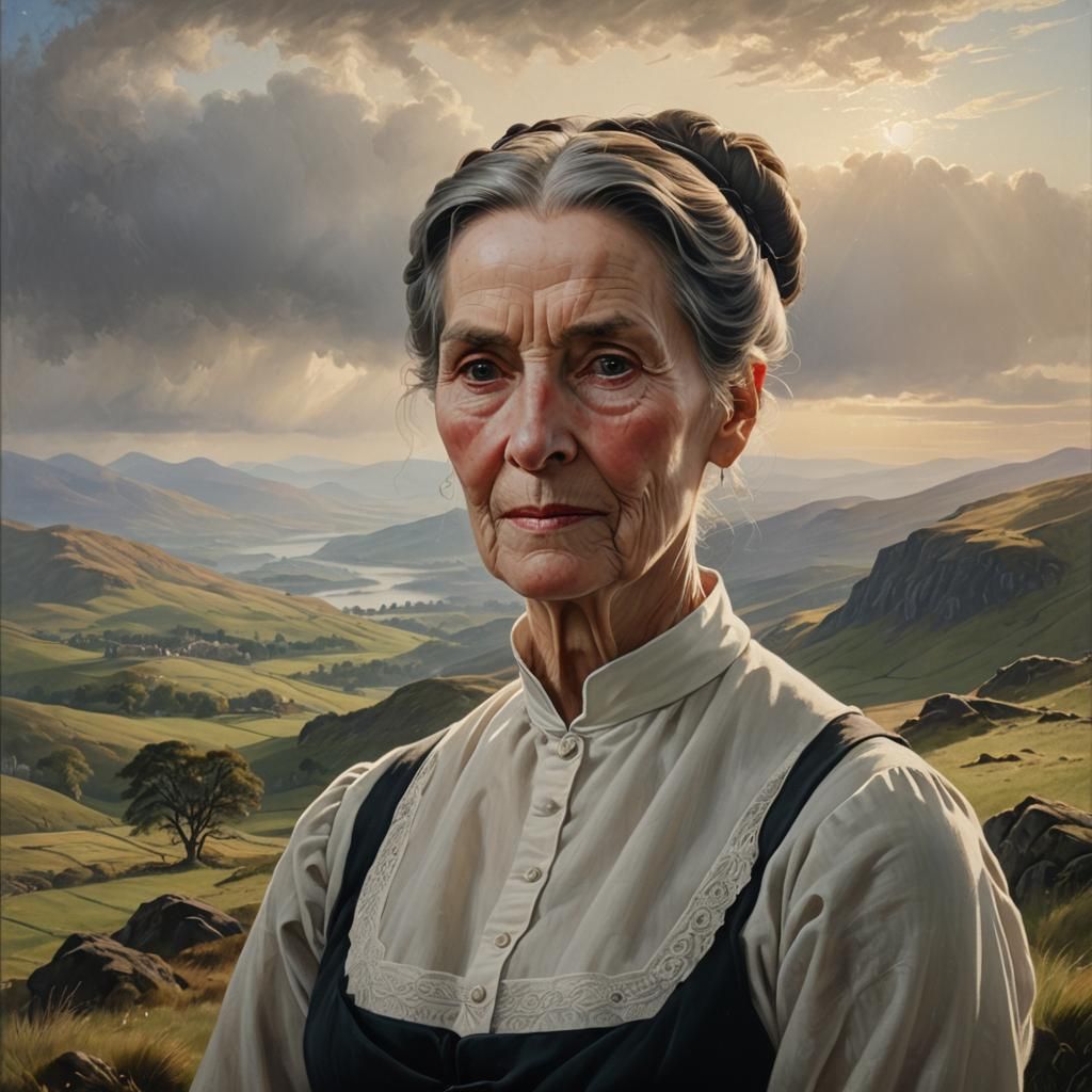 19th Century Portrait of Scottish Woman in Highlands