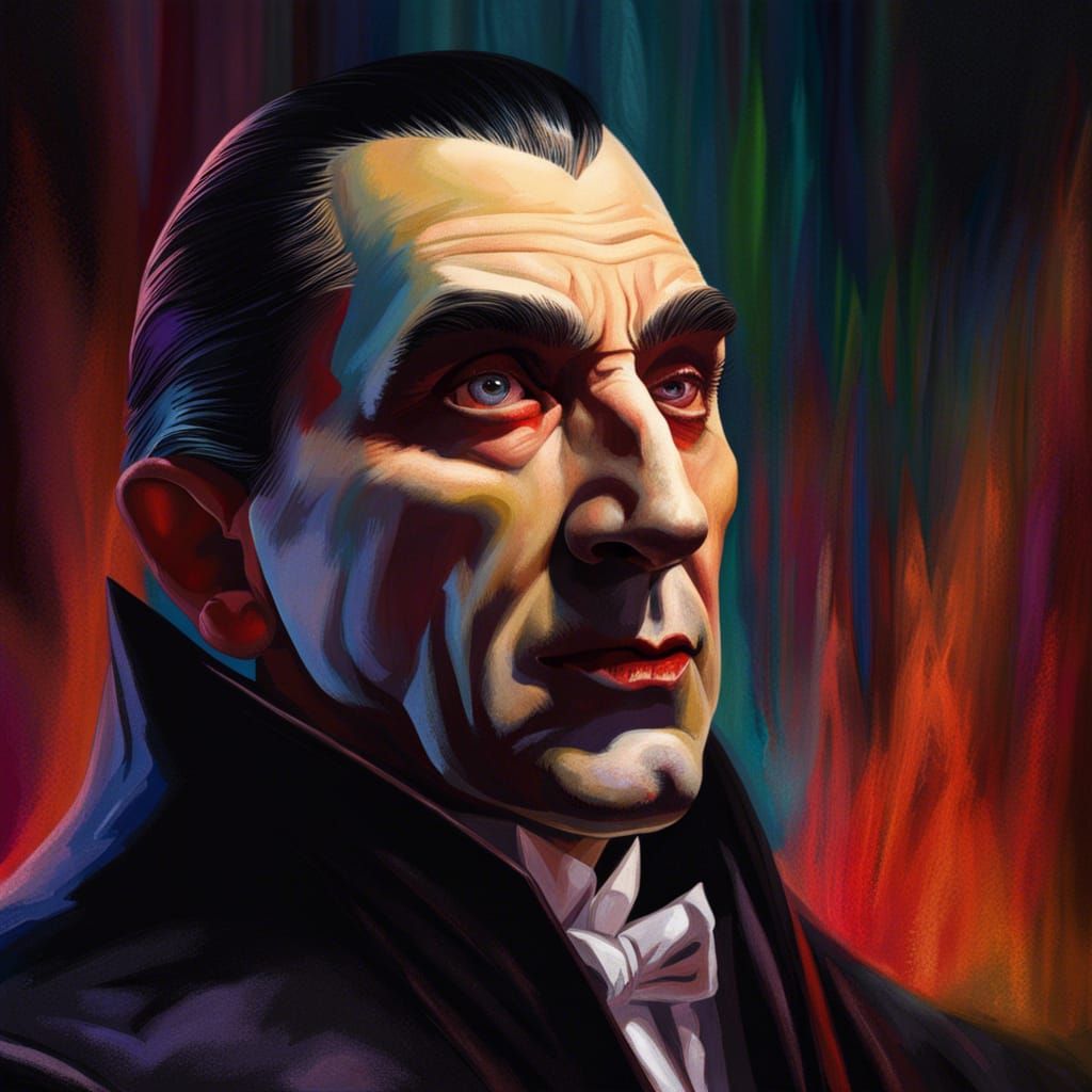 Bela Lugosi as Dracula: Hyperrealistic Splash Art