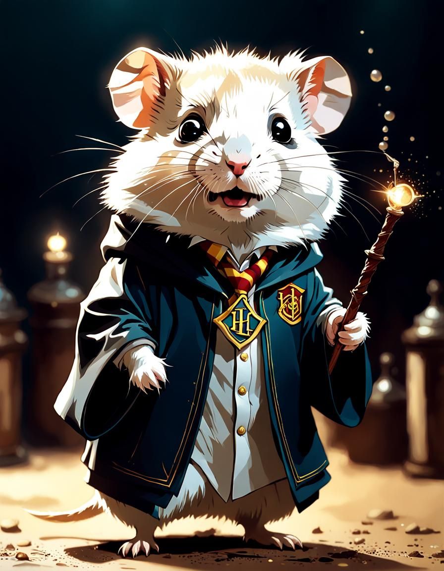 Hamster as Harry Potter Digital Art