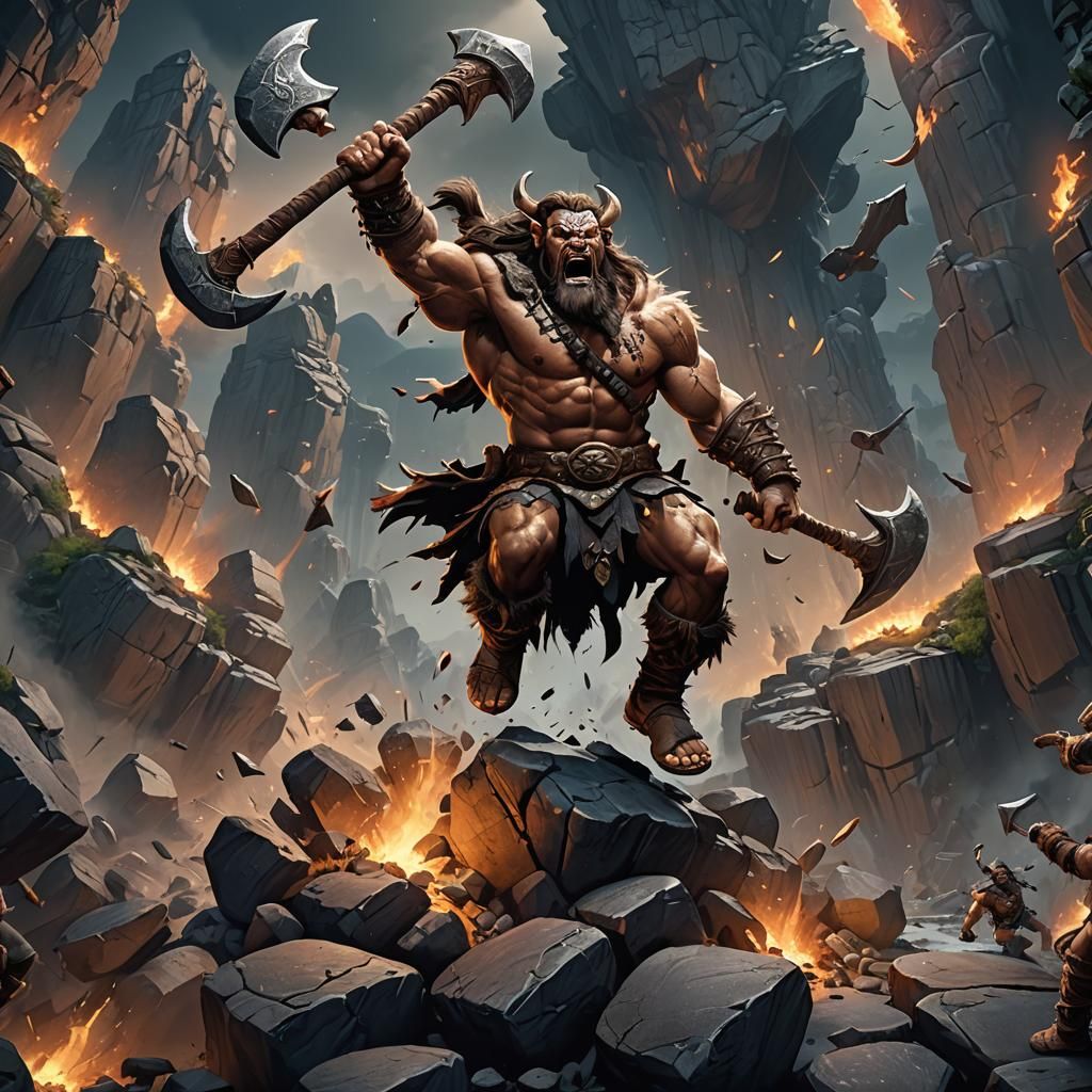 Barbarian Rage: Concept Art Illustration in 8K