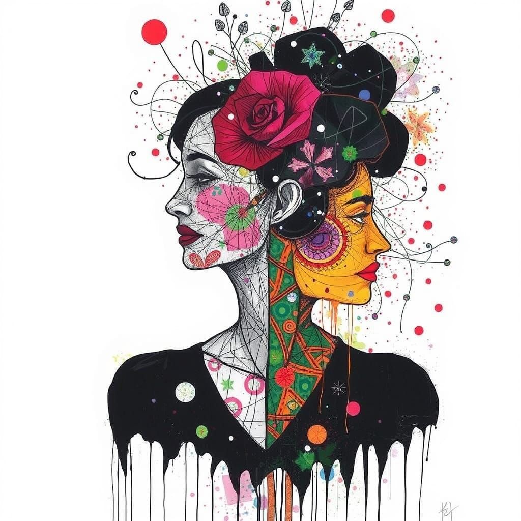 Dreamlike Figures in Watercolor Style